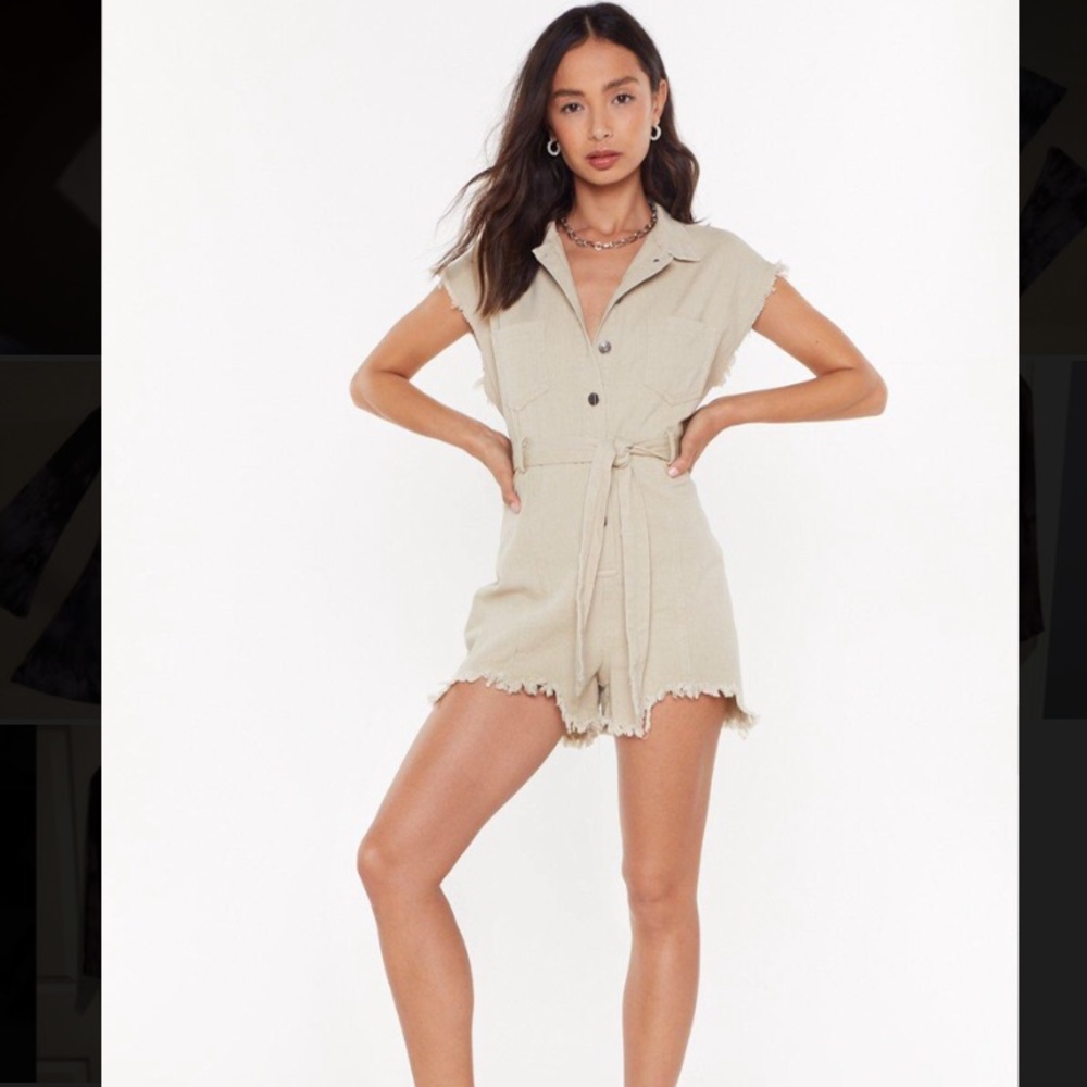 Nasty Gal button down romper
